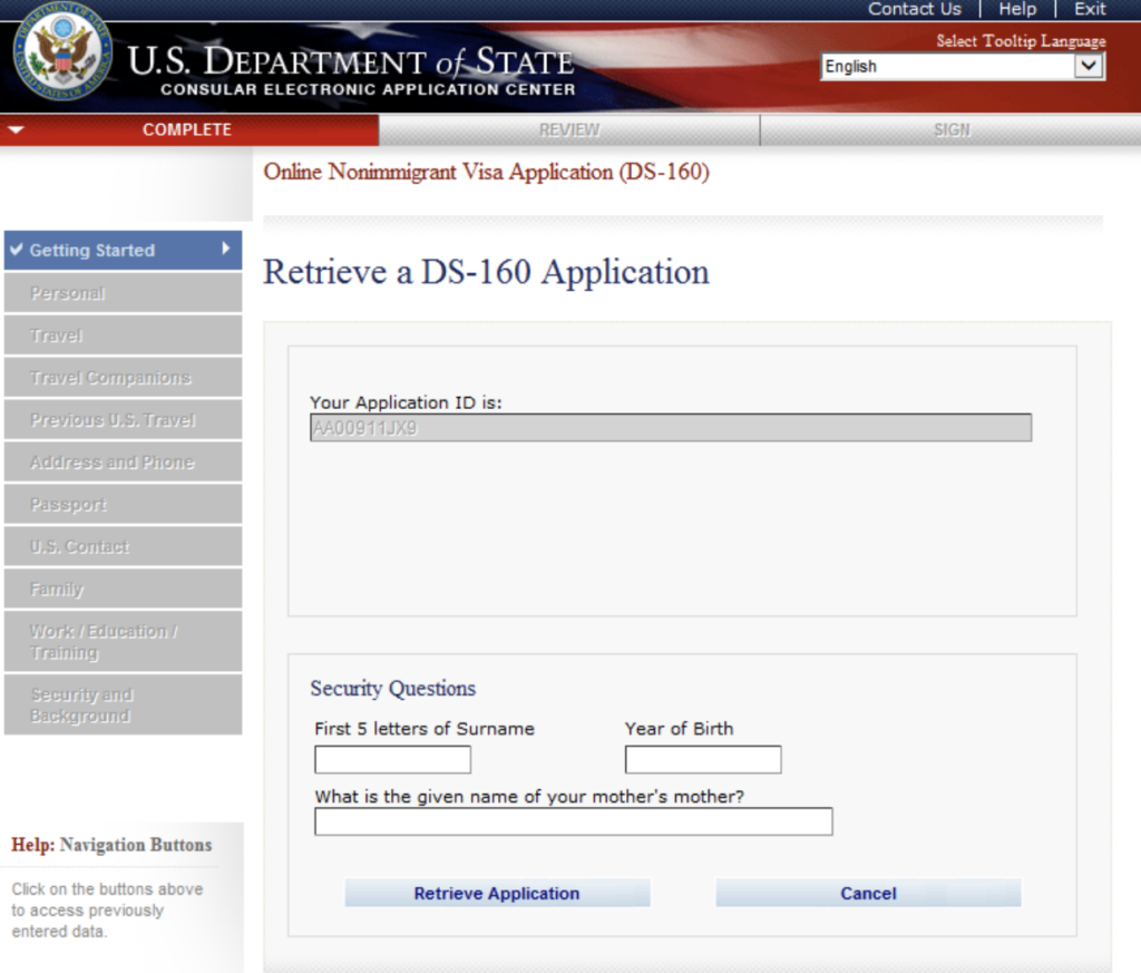 What is the DS-160 Form?